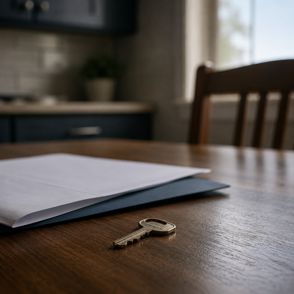 Keys and Documents on a Warm Table